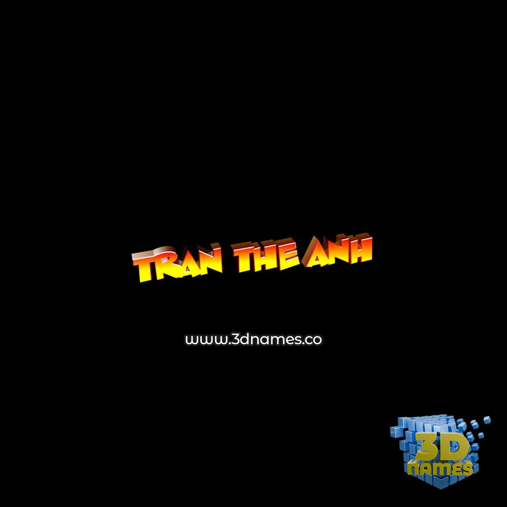tran the anh in Black Background style - 3D name wallpaper