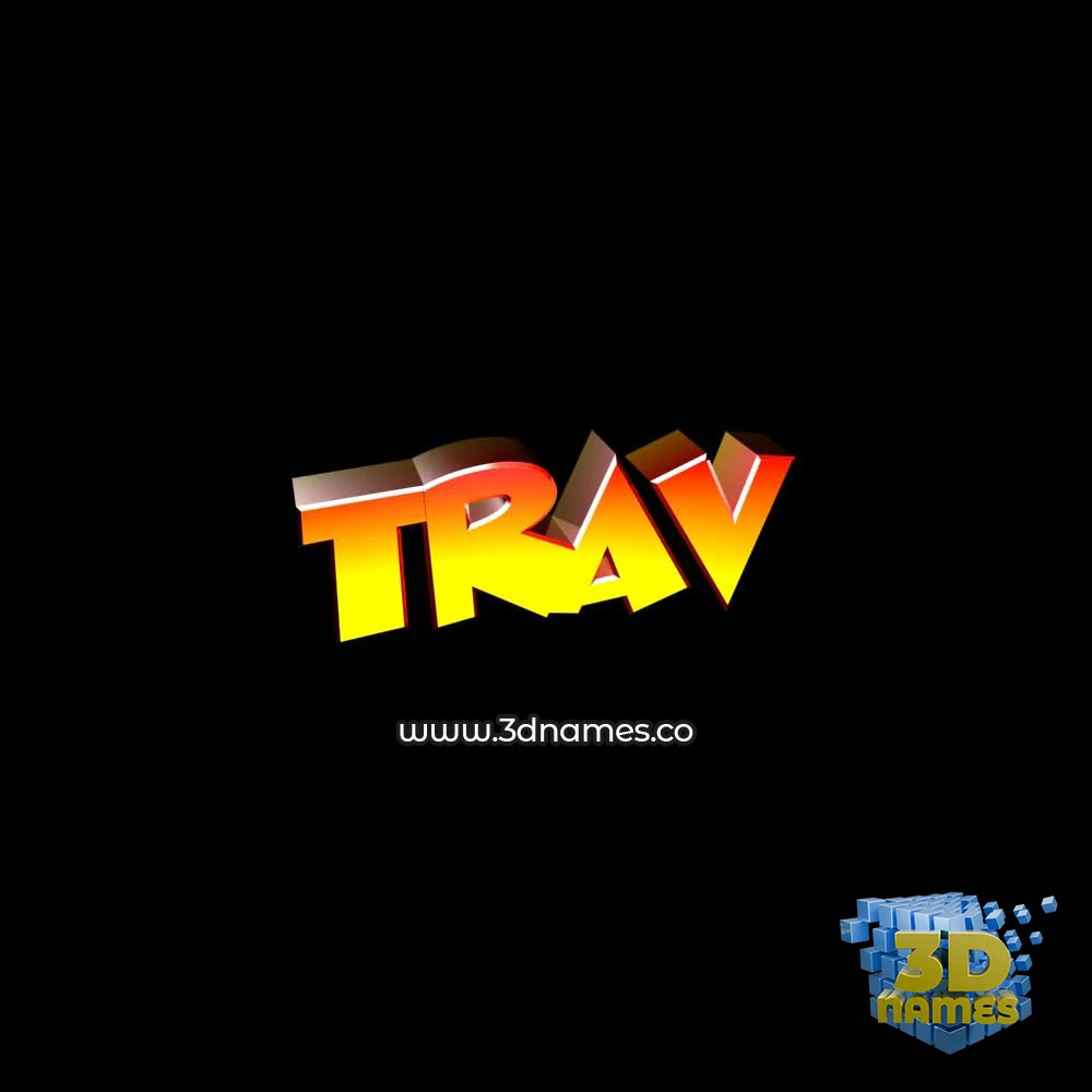 trav in Black Background style - 3D name wallpaper