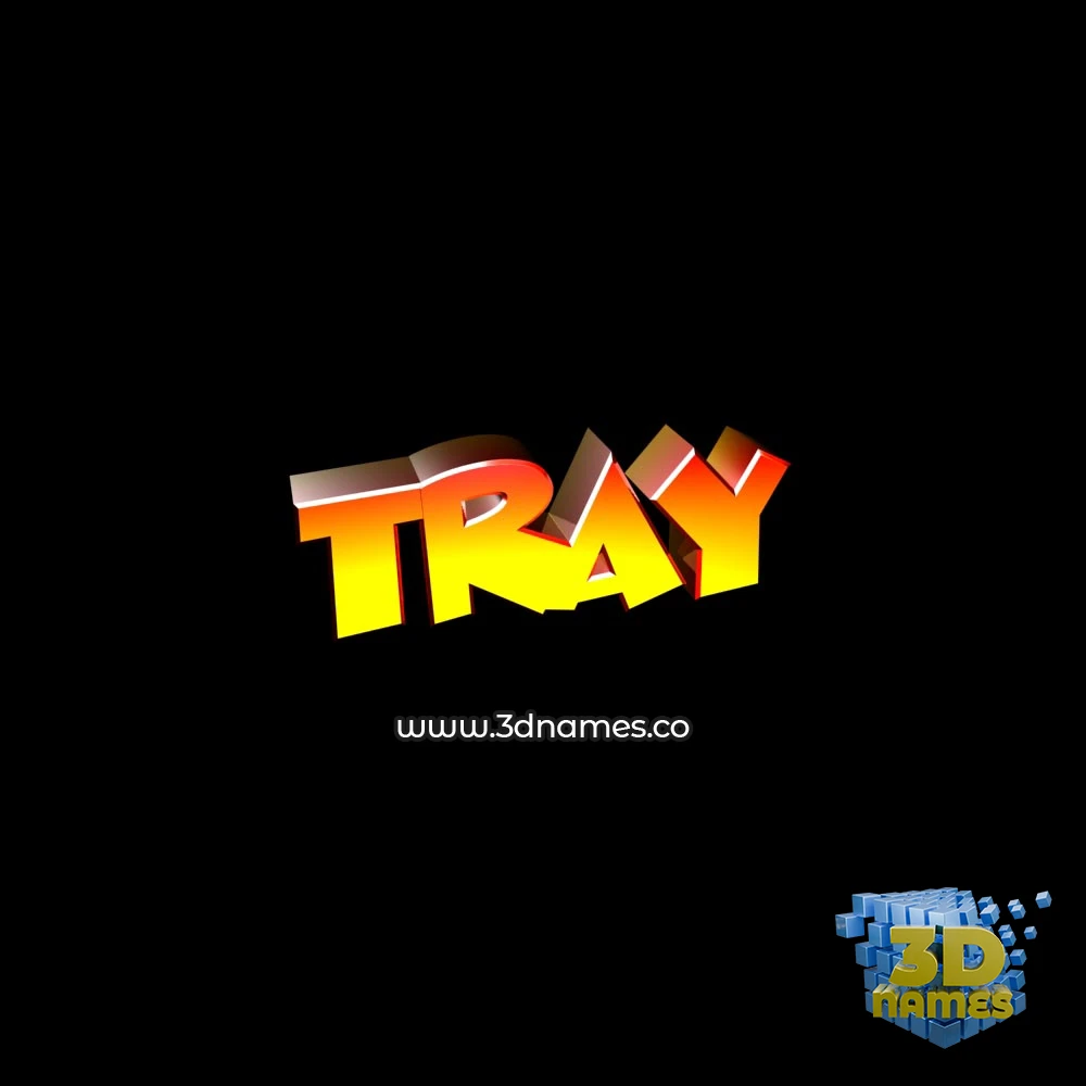 tray in Black Background style - 3D name wallpaper