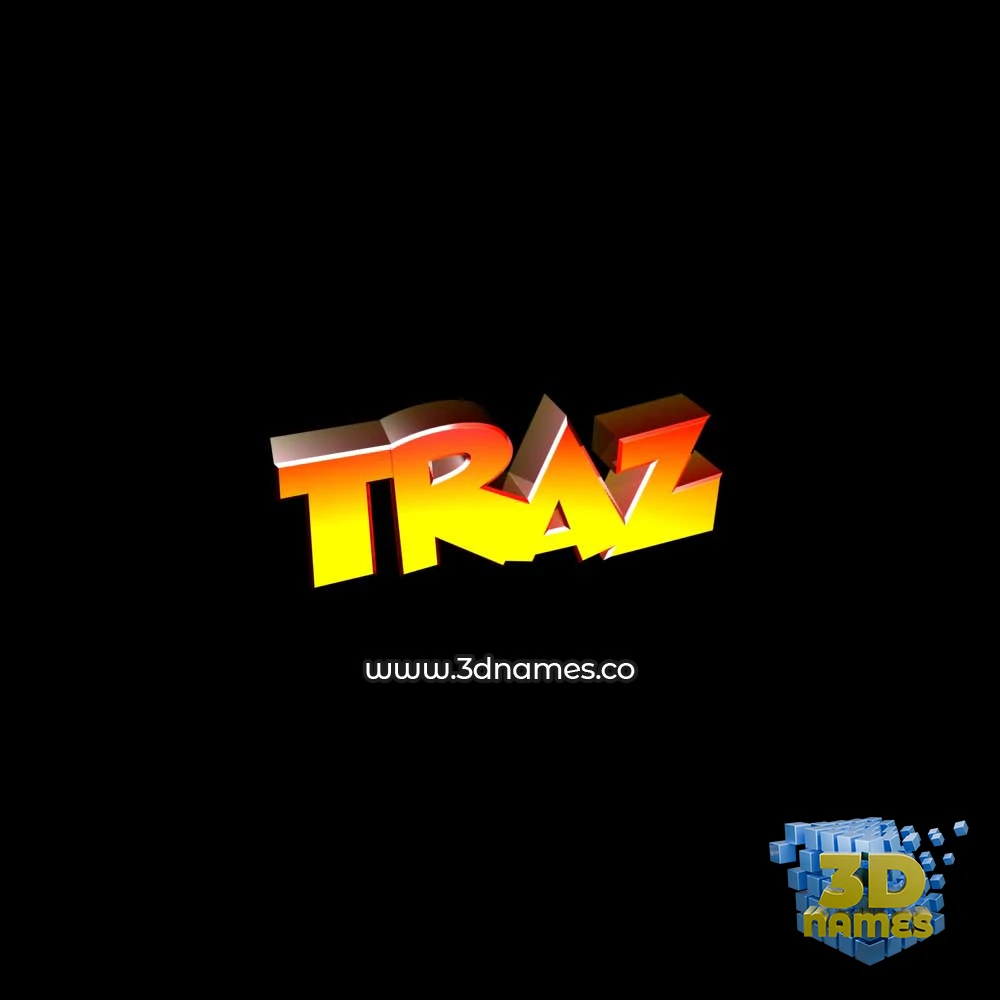 traz in Black Background style - 3D name wallpaper