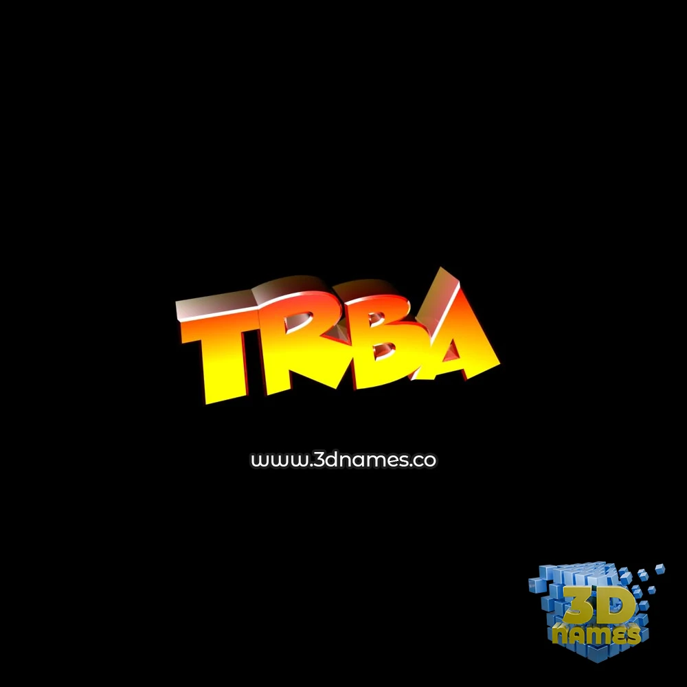 trba in Black Background style - 3D name wallpaper
