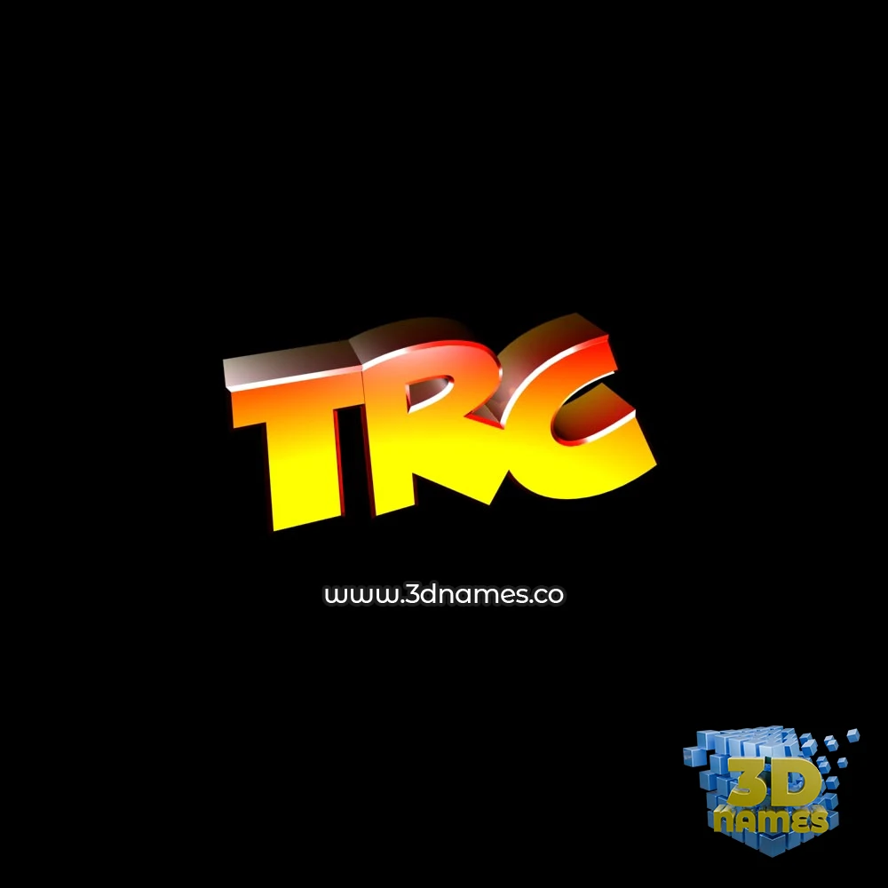 trc in Black Background style - 3D name wallpaper