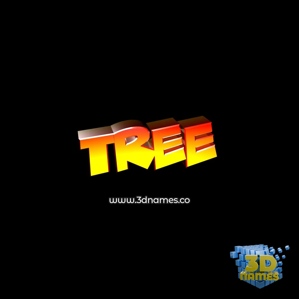 tree in Black Background style - 3D name wallpaper