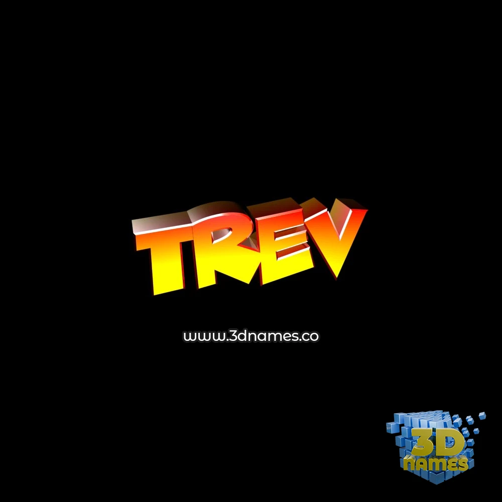 trev in Black Background style - 3D name wallpaper