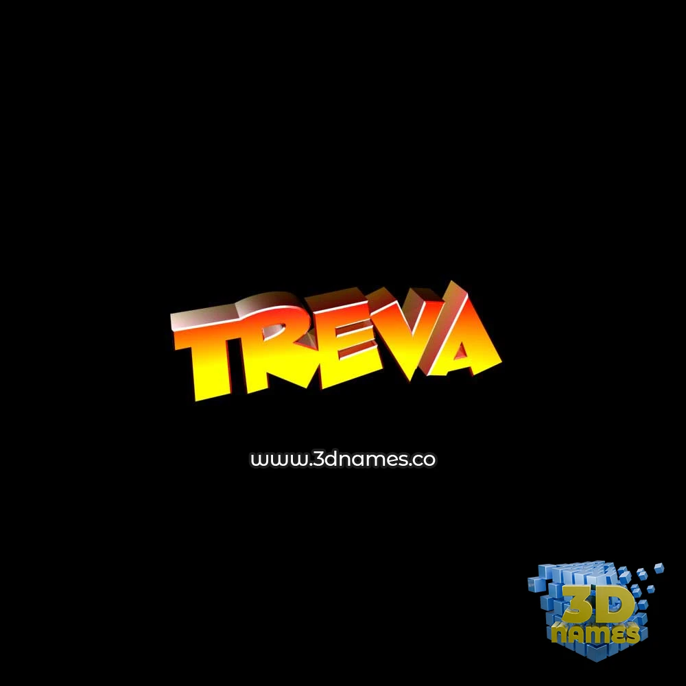 treva in Black Background style - 3D name wallpaper