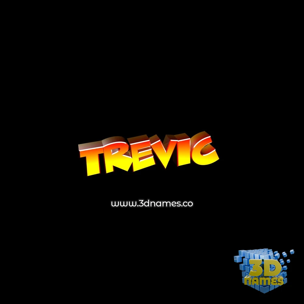 trevic in Black Background style - 3D name wallpaper