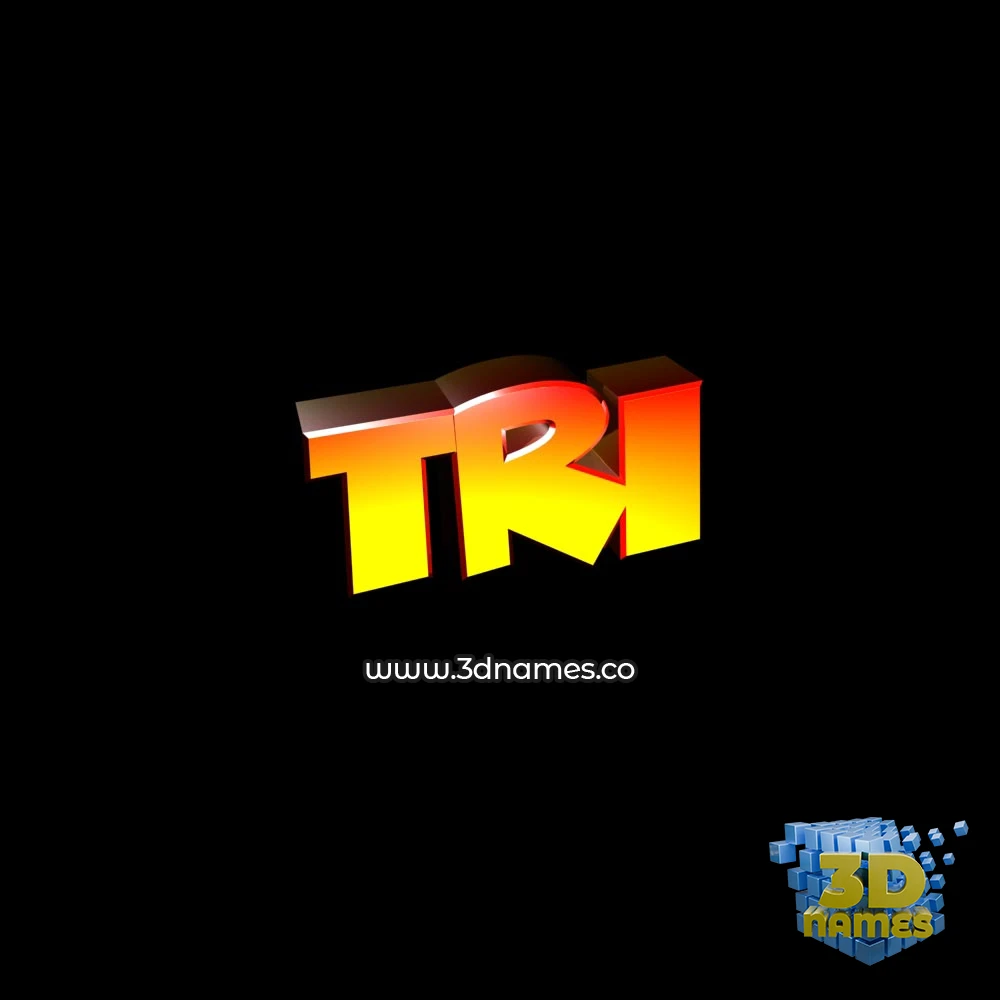 tri in Black Background style - 3D name wallpaper