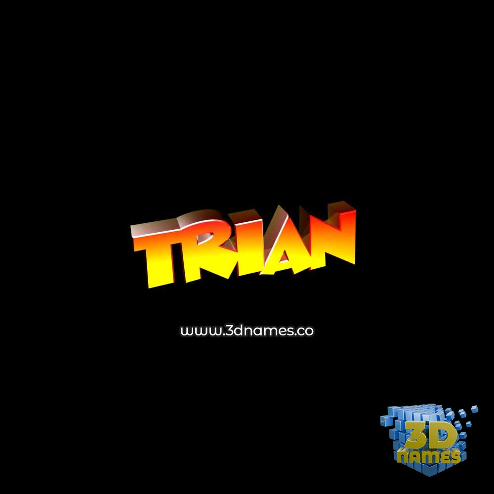 trian in Black Background style - 3D name wallpaper
