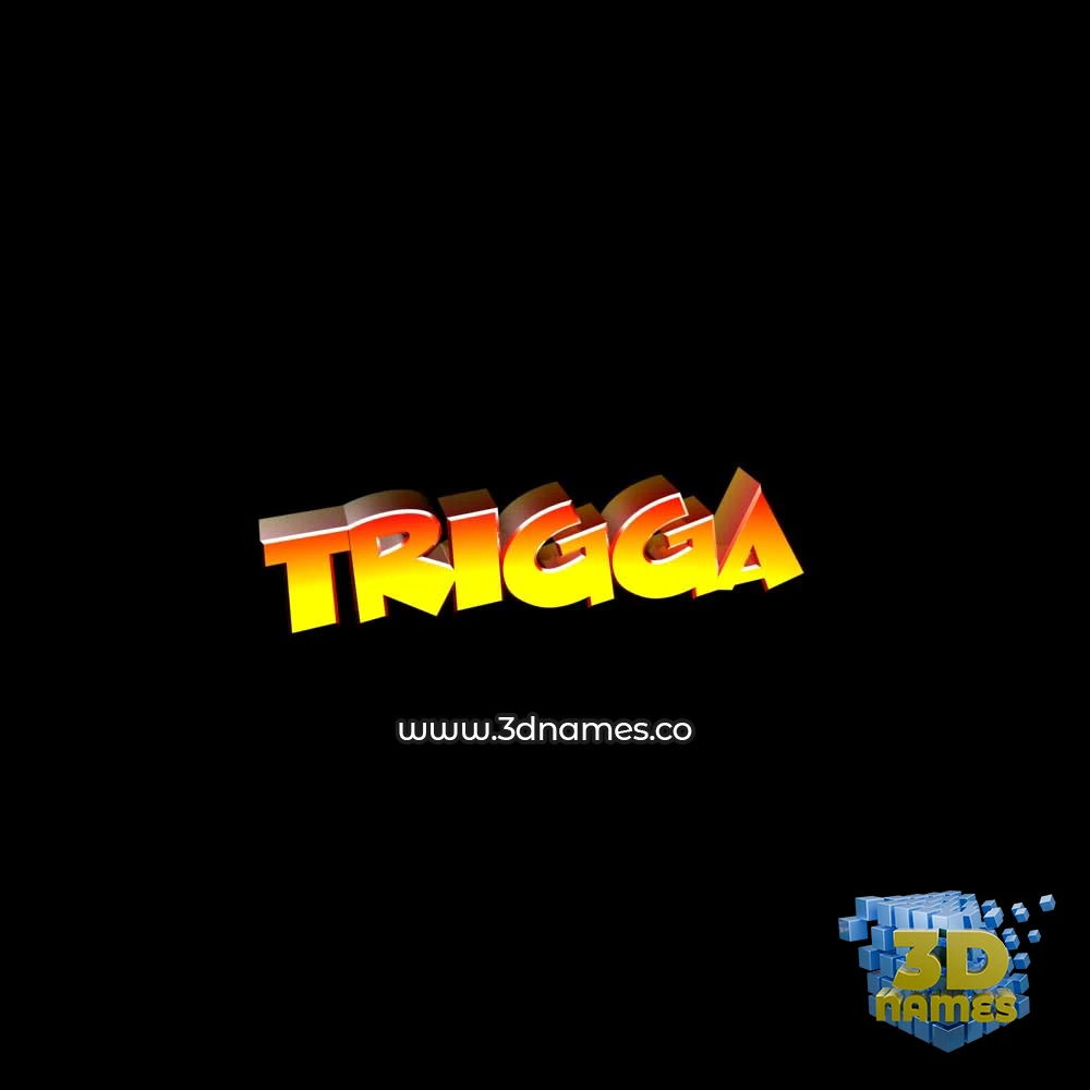 trigga in Black Background style - 3D name wallpaper