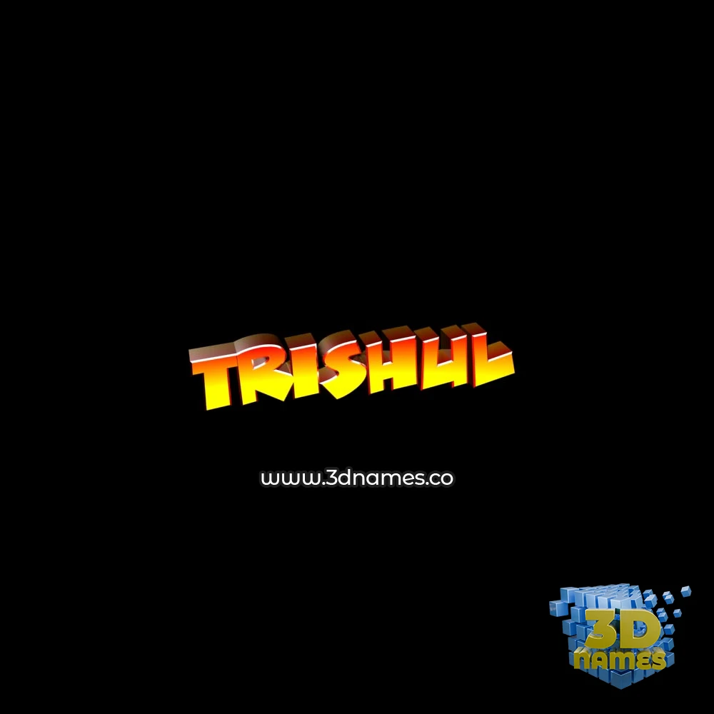 trishul in Black Background style - 3D name wallpaper