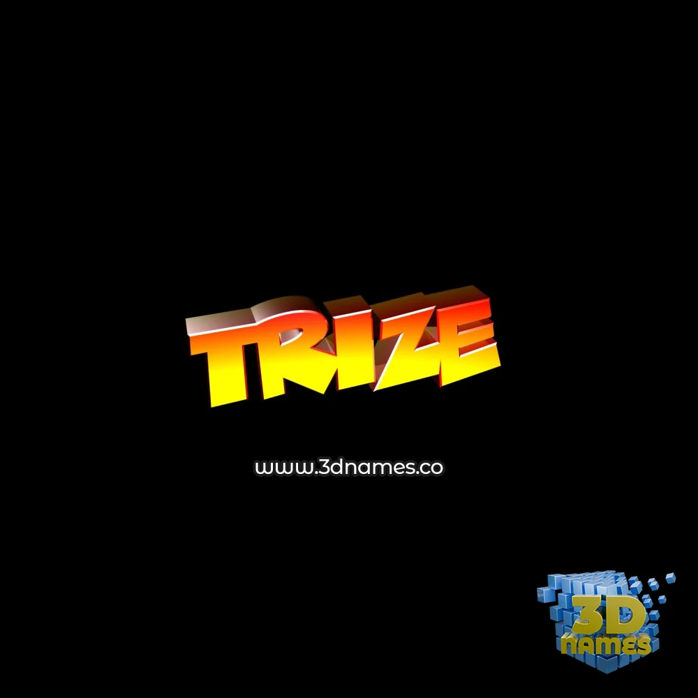 trize in Black Background style - 3D name wallpaper