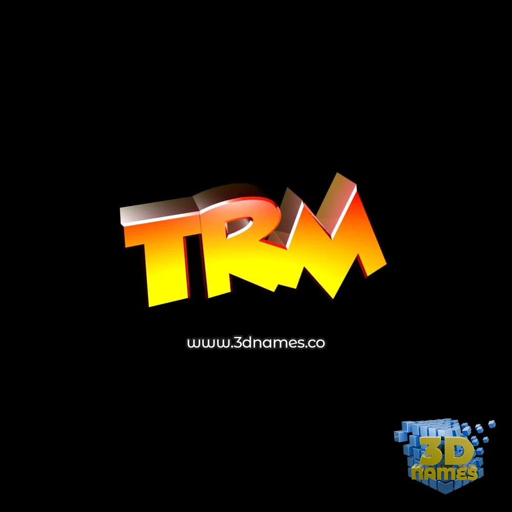 trm in Black Background style - 3D name wallpaper