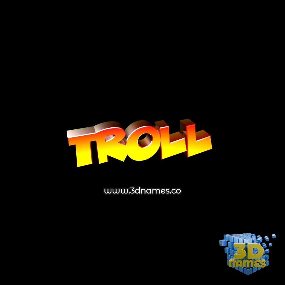 troll in Black Background style - 3D name wallpaper