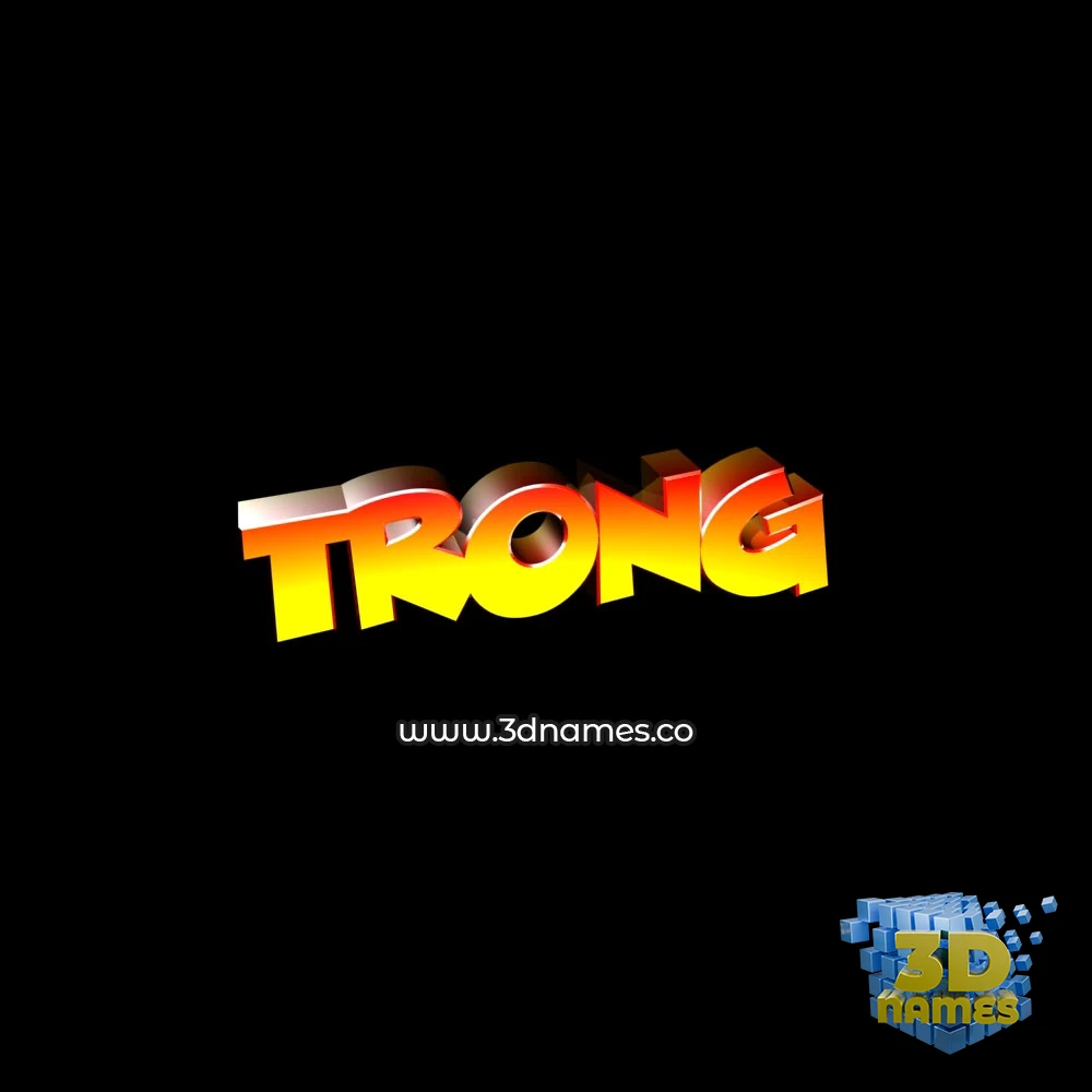 trong in Black Background style - 3D name wallpaper