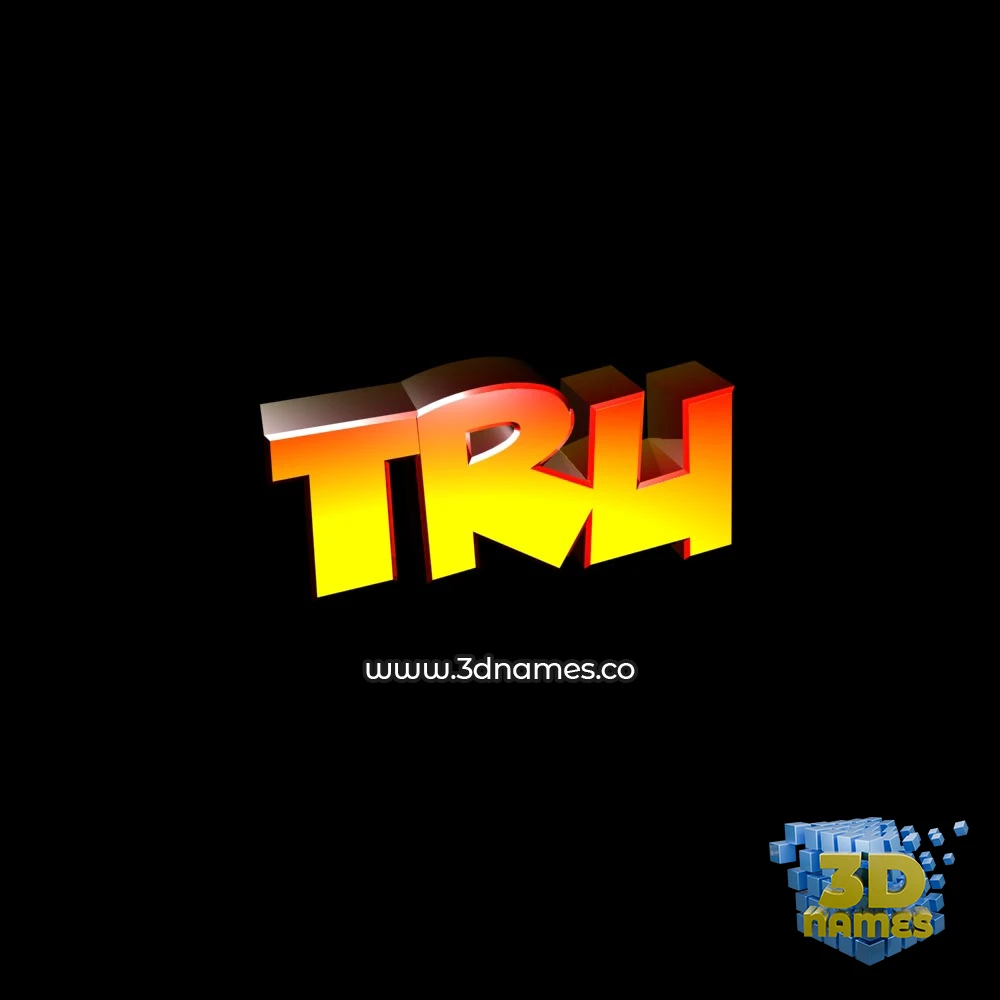 tru in Black Background style - 3D name wallpaper