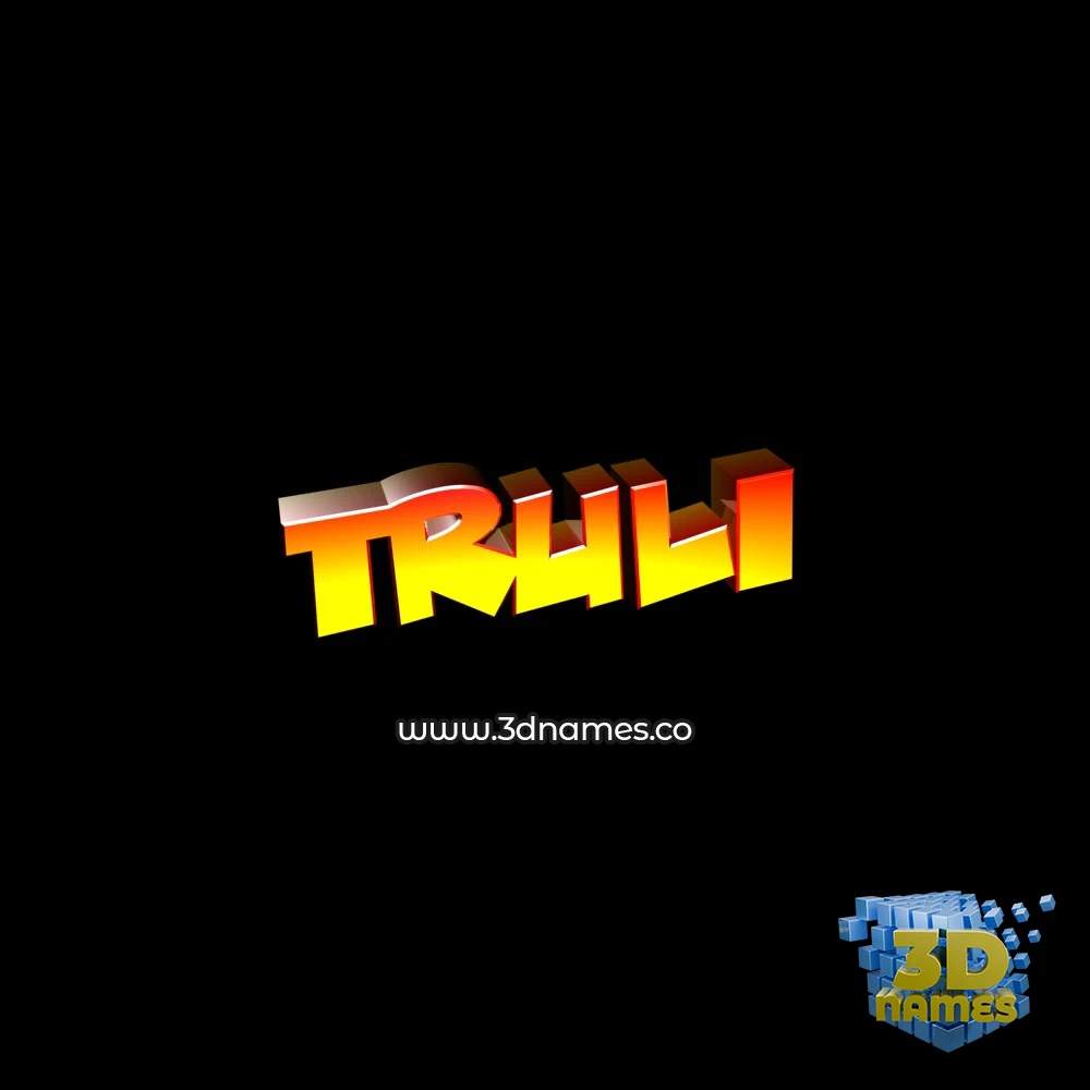 truli in Black Background style - 3D name wallpaper