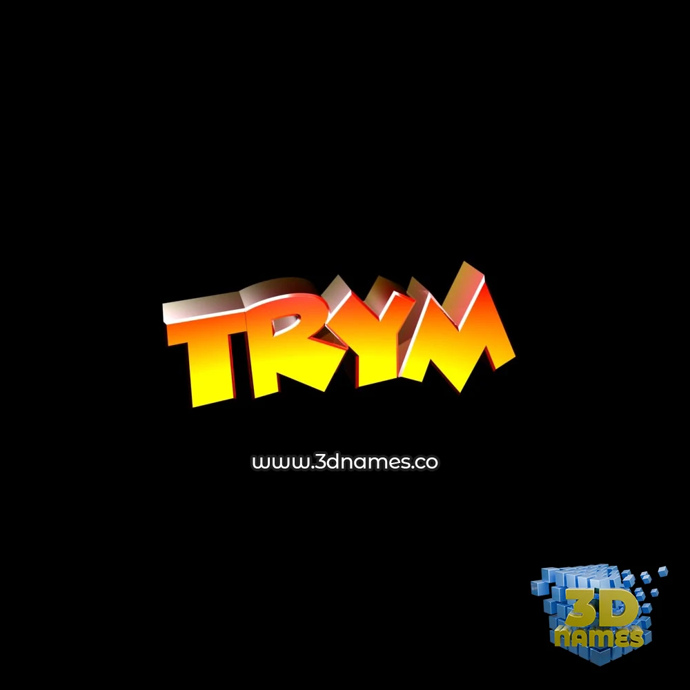 trym in Black Background style - 3D name wallpaper
