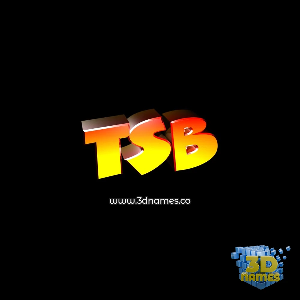 tsb in Black Background style - 3D name wallpaper