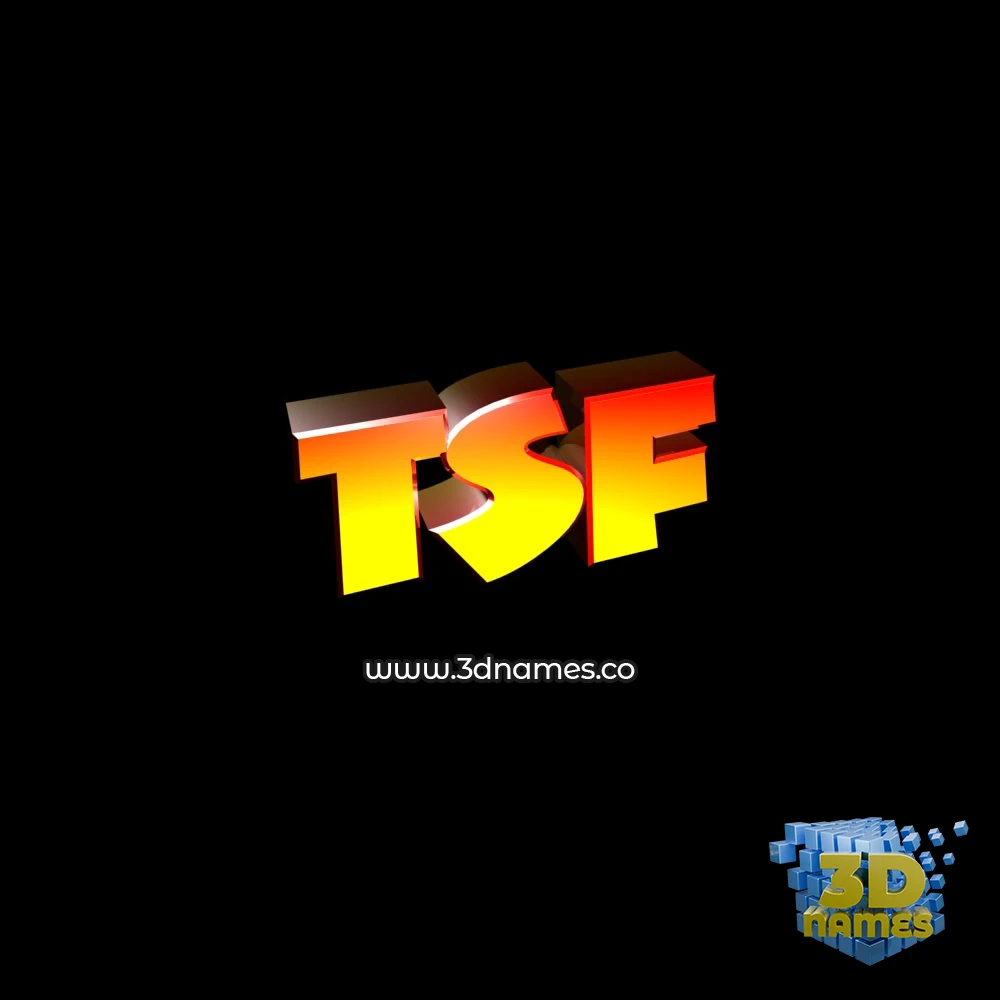 tsf in Black Background style - 3D name wallpaper