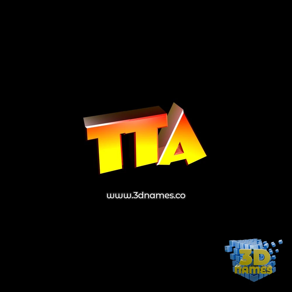 tta in Black Background style - 3D name wallpaper