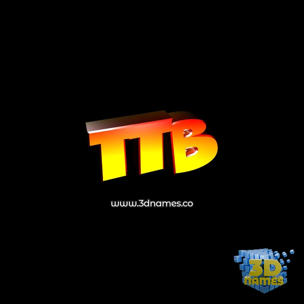 ttb in Black Background style - 3D name wallpaper