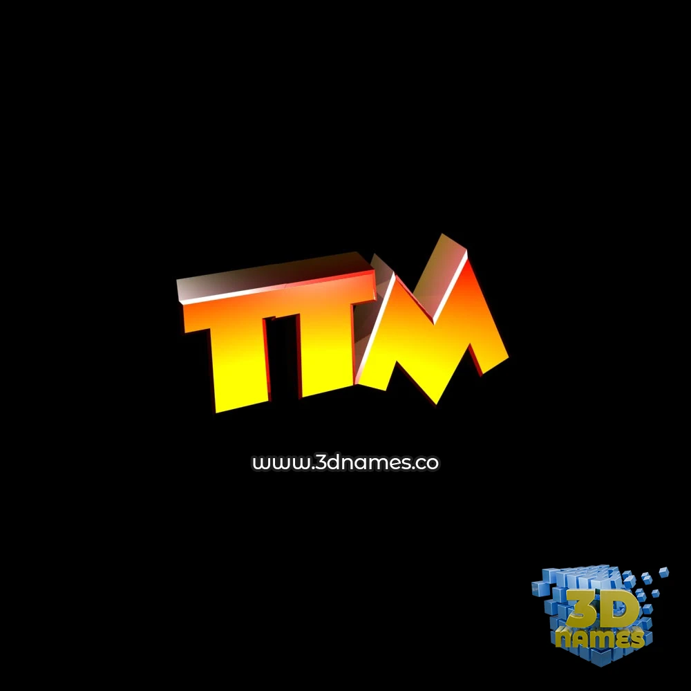 ttm in Black Background style - 3D name wallpaper