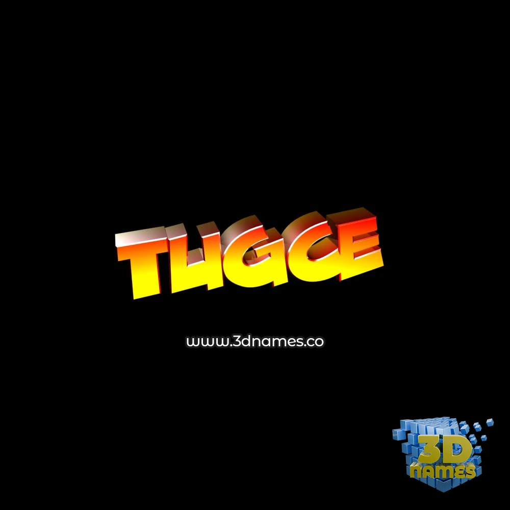 tugce in Black Background style - 3D name wallpaper