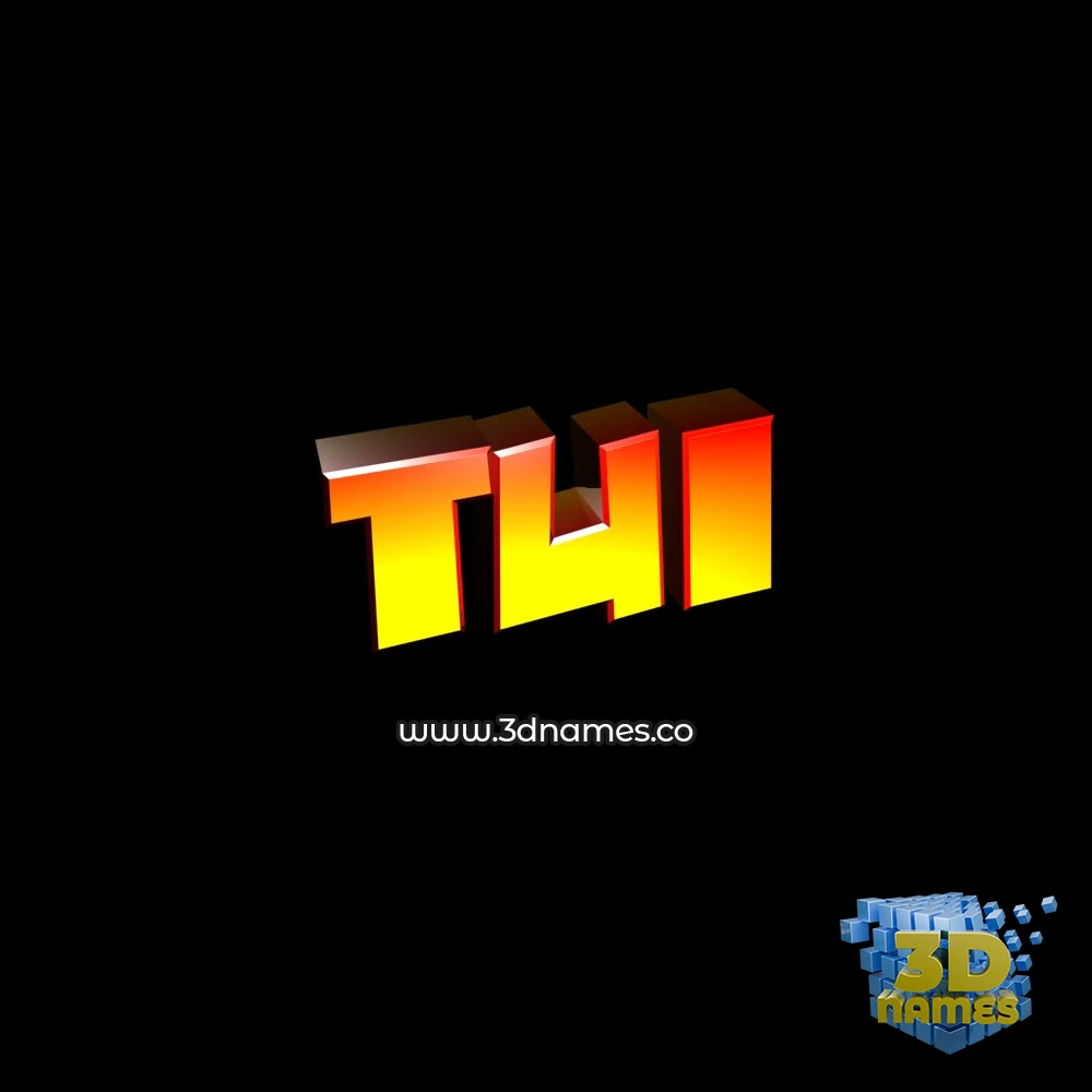 tui in Black Background style - 3D name wallpaper