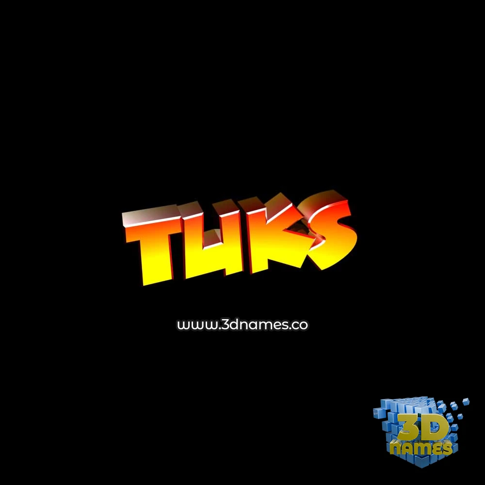 tuks in Black Background style - 3D name wallpaper