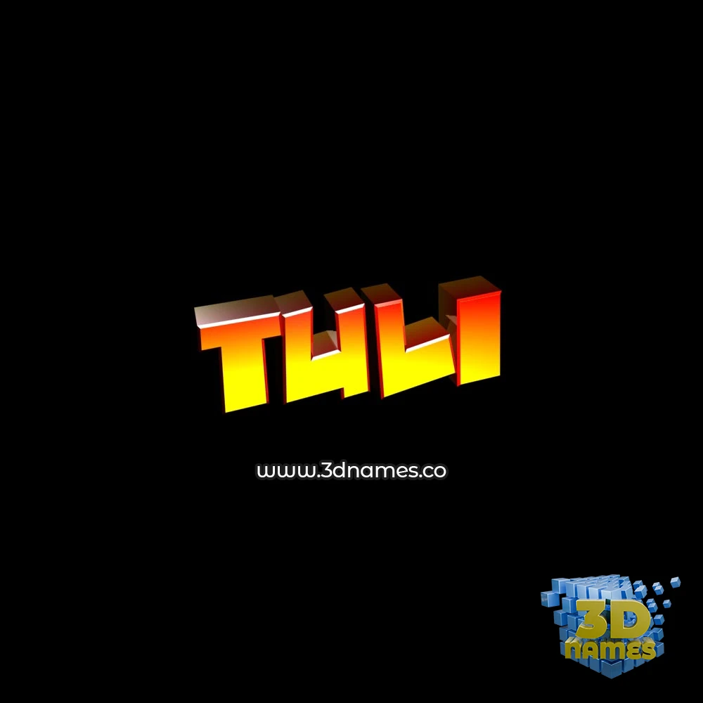 tuli in Black Background style - 3D name wallpaper