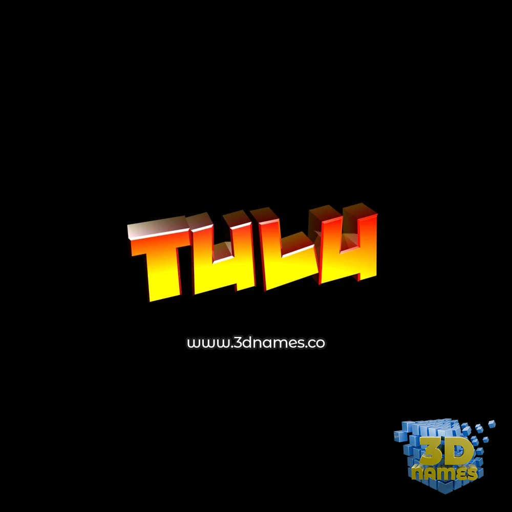 tulu in Black Background style - 3D name wallpaper