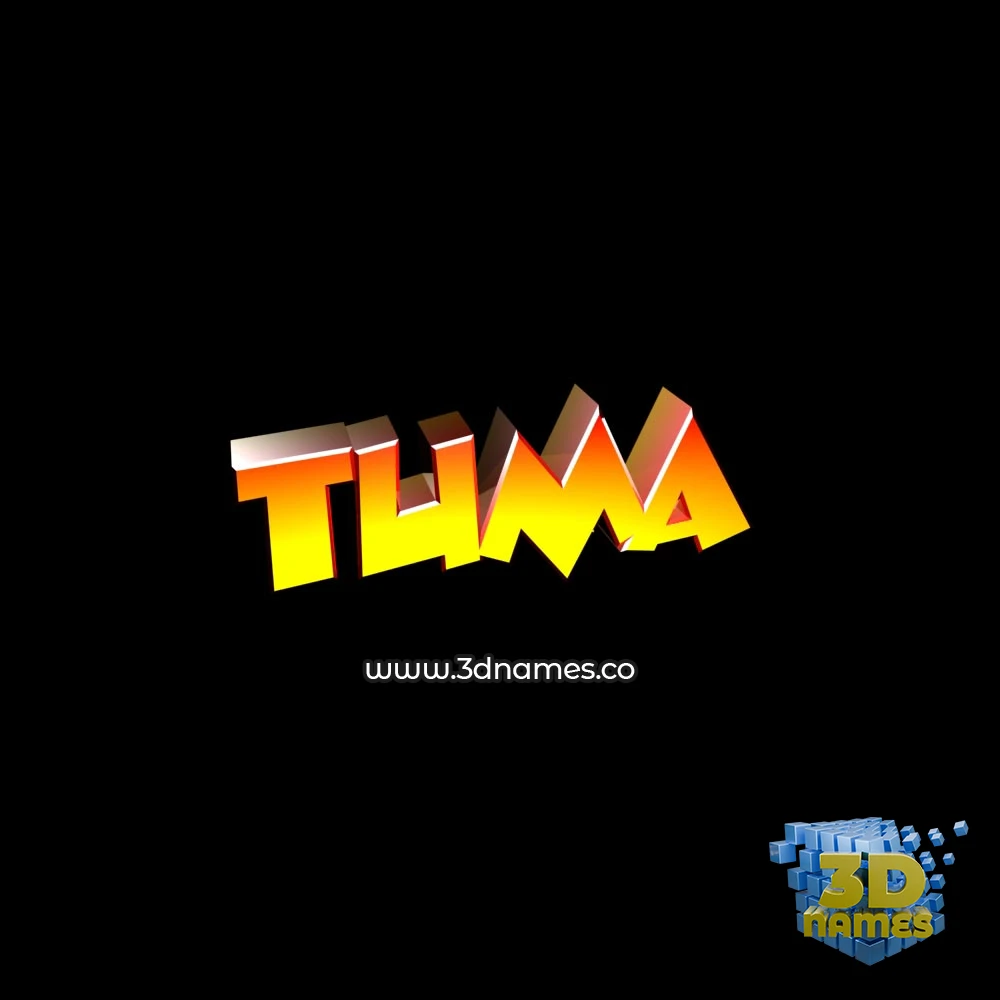 tuma in Black Background style - 3D name wallpaper