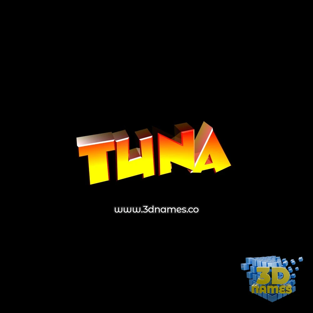tuna in Black Background style - 3D name wallpaper