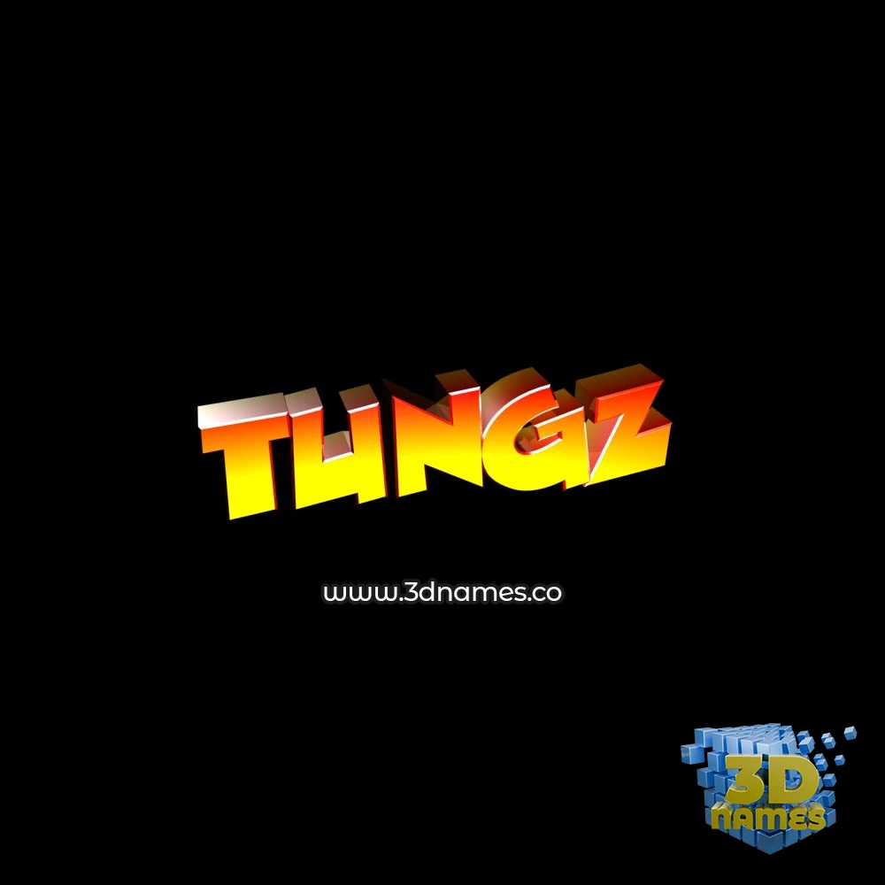 tungz in Black Background style - 3D name wallpaper