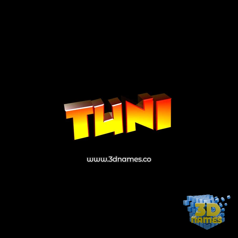 tuni in Black Background style - 3D name wallpaper