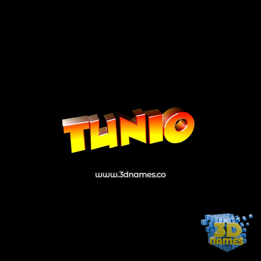 tunio in Black Background style - 3D name wallpaper