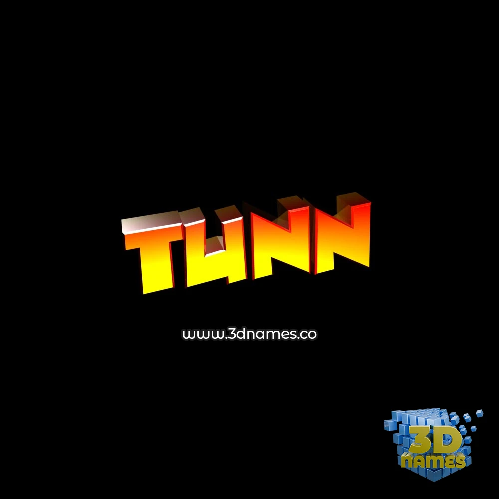 tunn in Black Background style - 3D name wallpaper