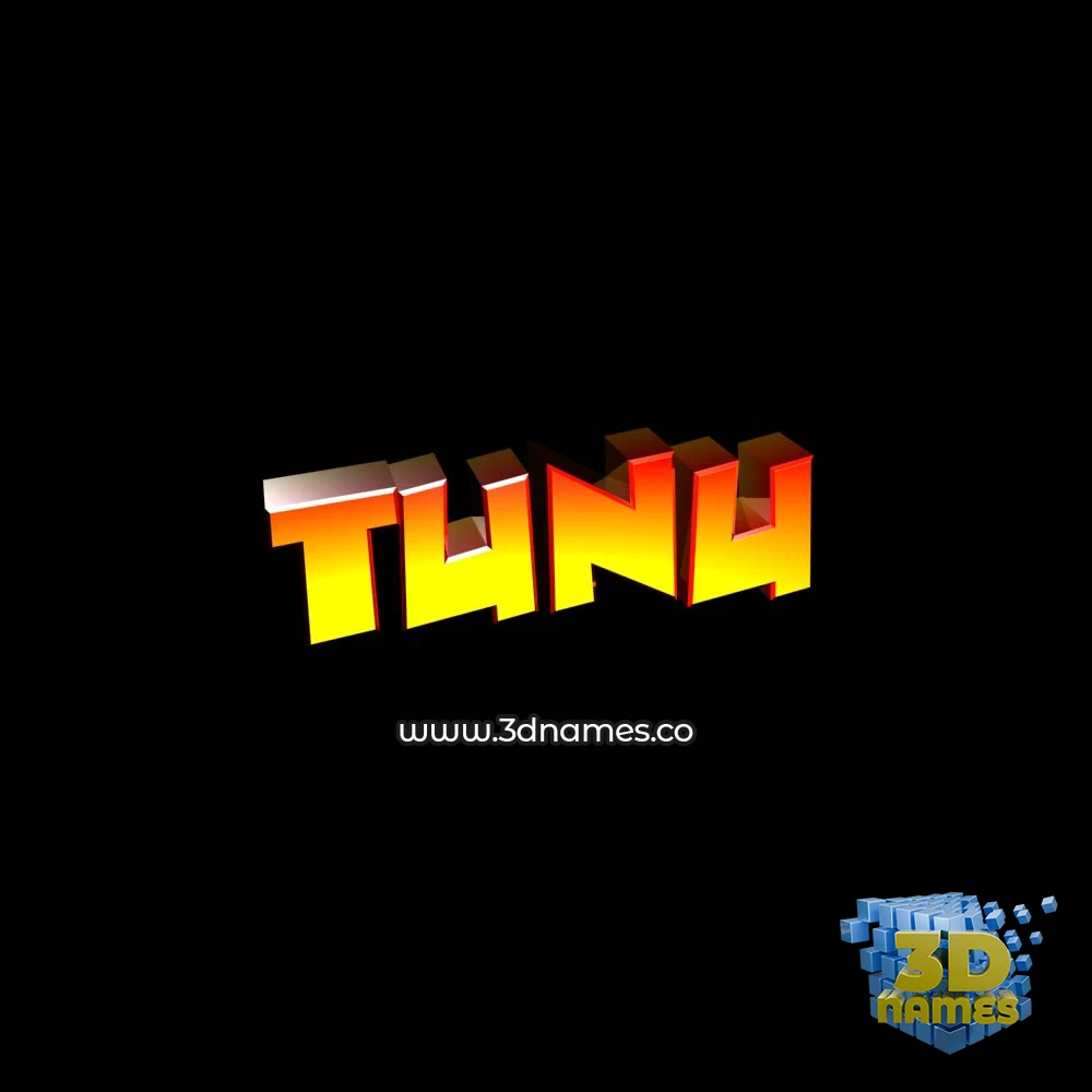 tunu in Black Background style - 3D name wallpaper