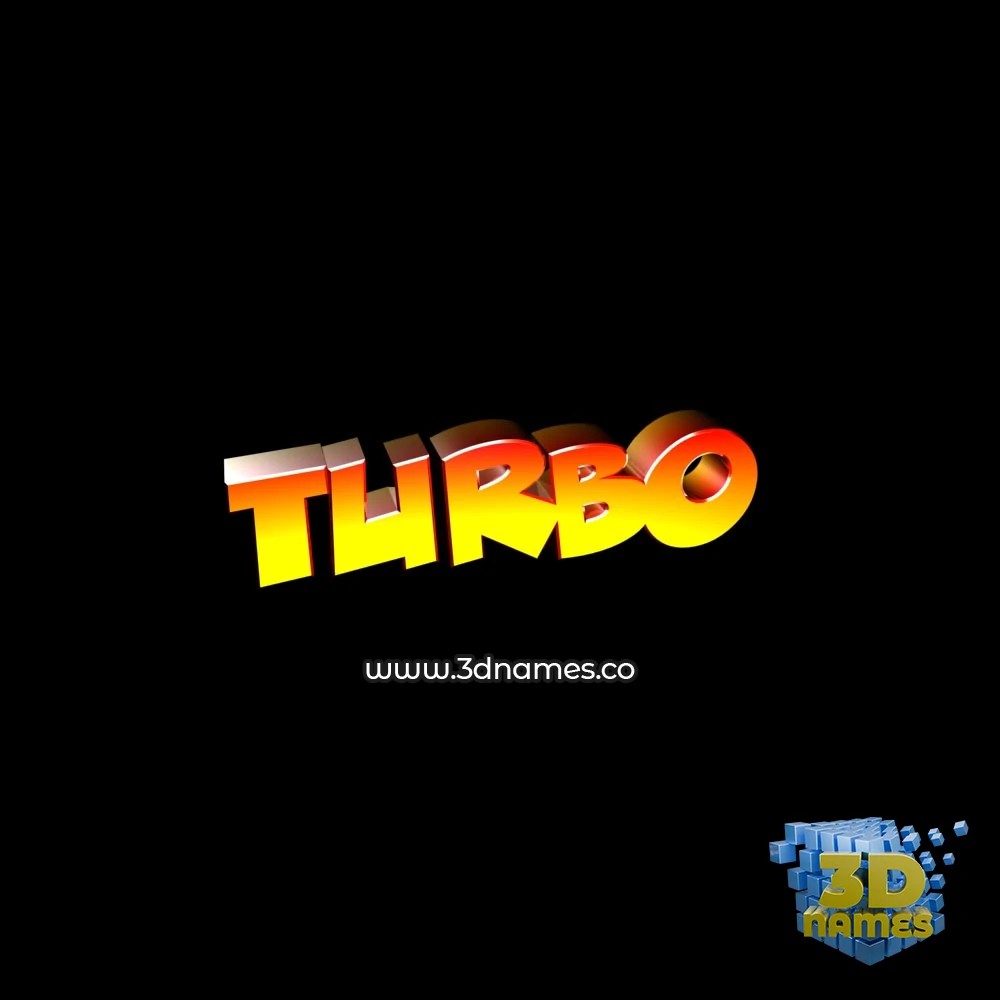 turbo in Black Background style - 3D name wallpaper