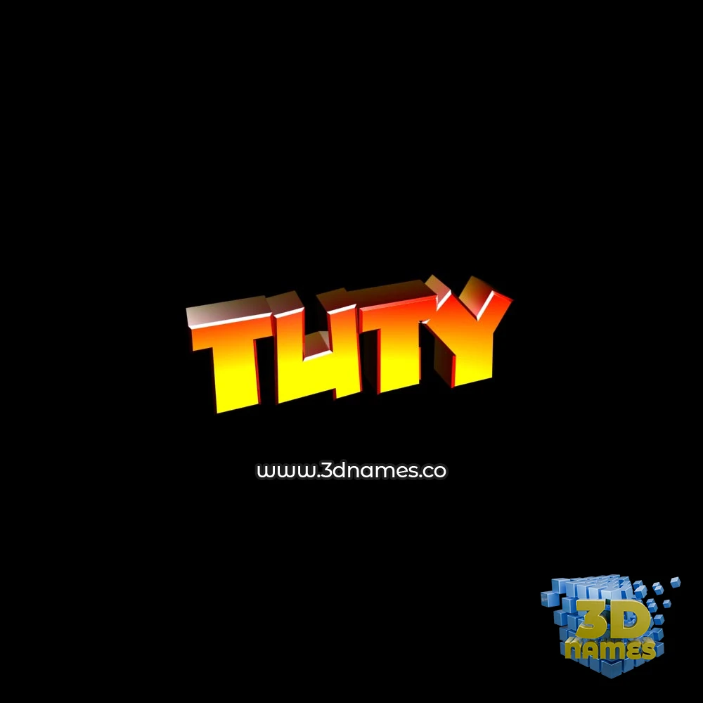 tuty in Black Background style - 3D name wallpaper