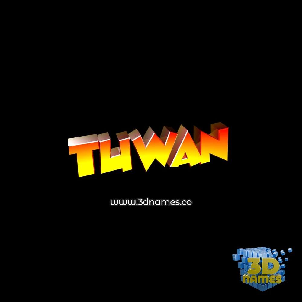 tuwan in Black Background style - 3D name wallpaper