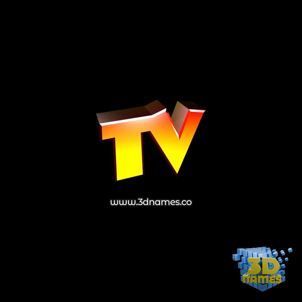 tv in Black Background style - 3D name wallpaper
