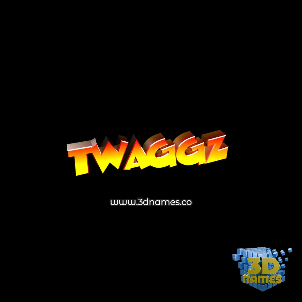 twaggz in Black Background style - 3D name wallpaper