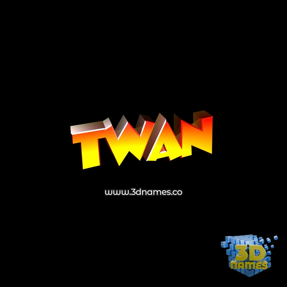twan in Black Background style - 3D name wallpaper
