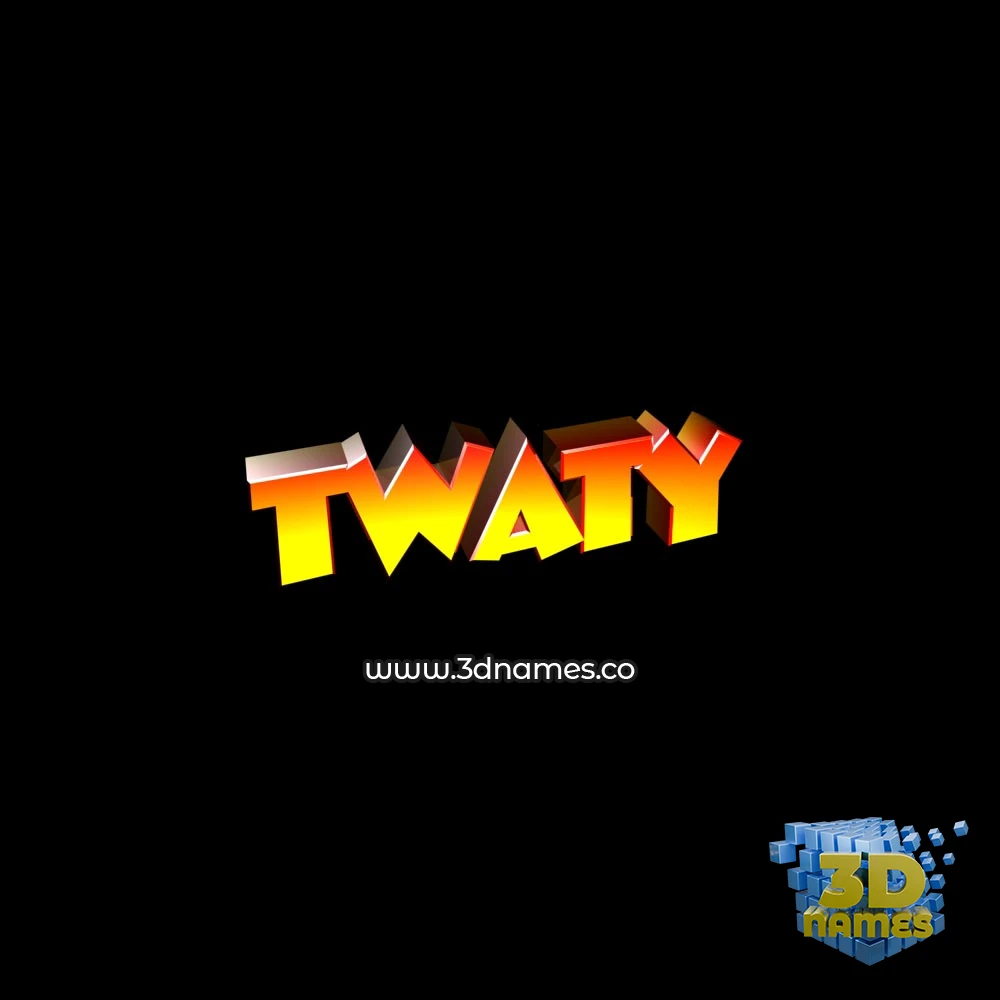 twaty in Black Background style - 3D name wallpaper