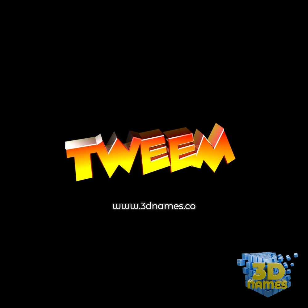 tweem in Black Background style - 3D name wallpaper