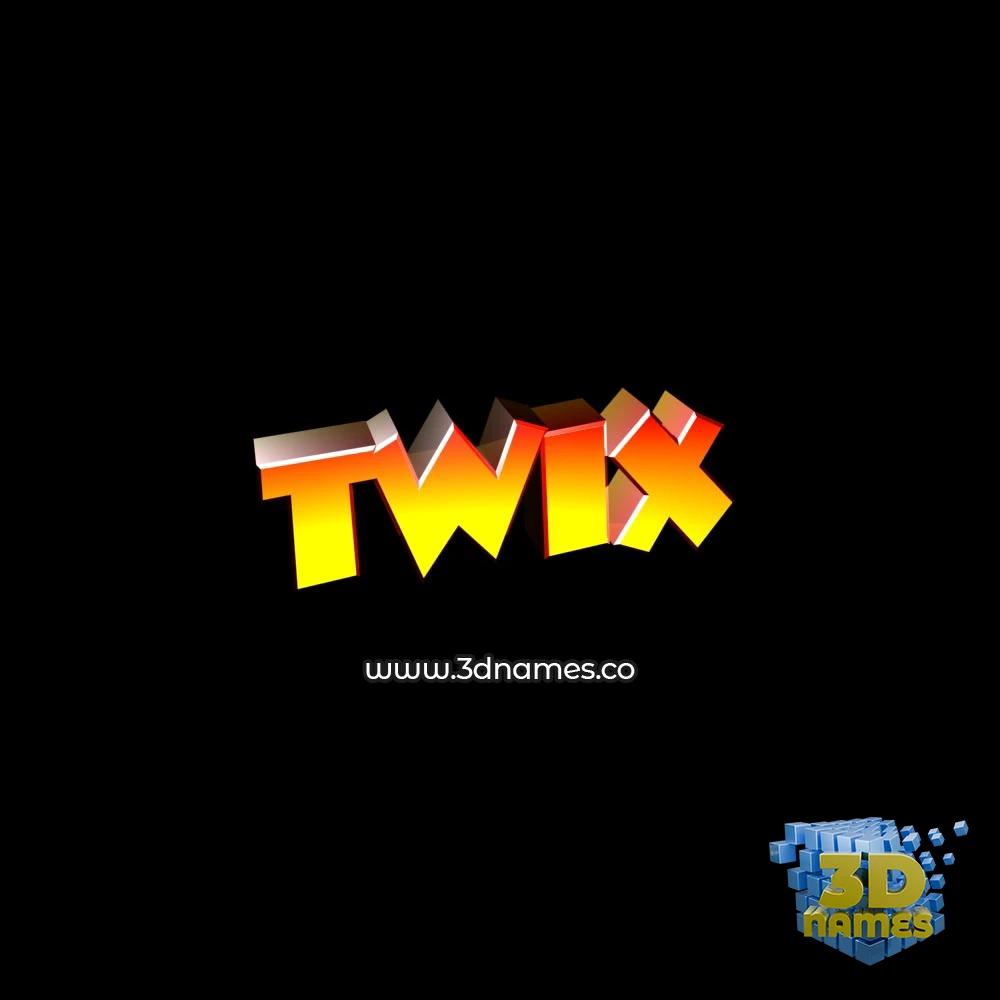 twix in Black Background style - 3D name wallpaper