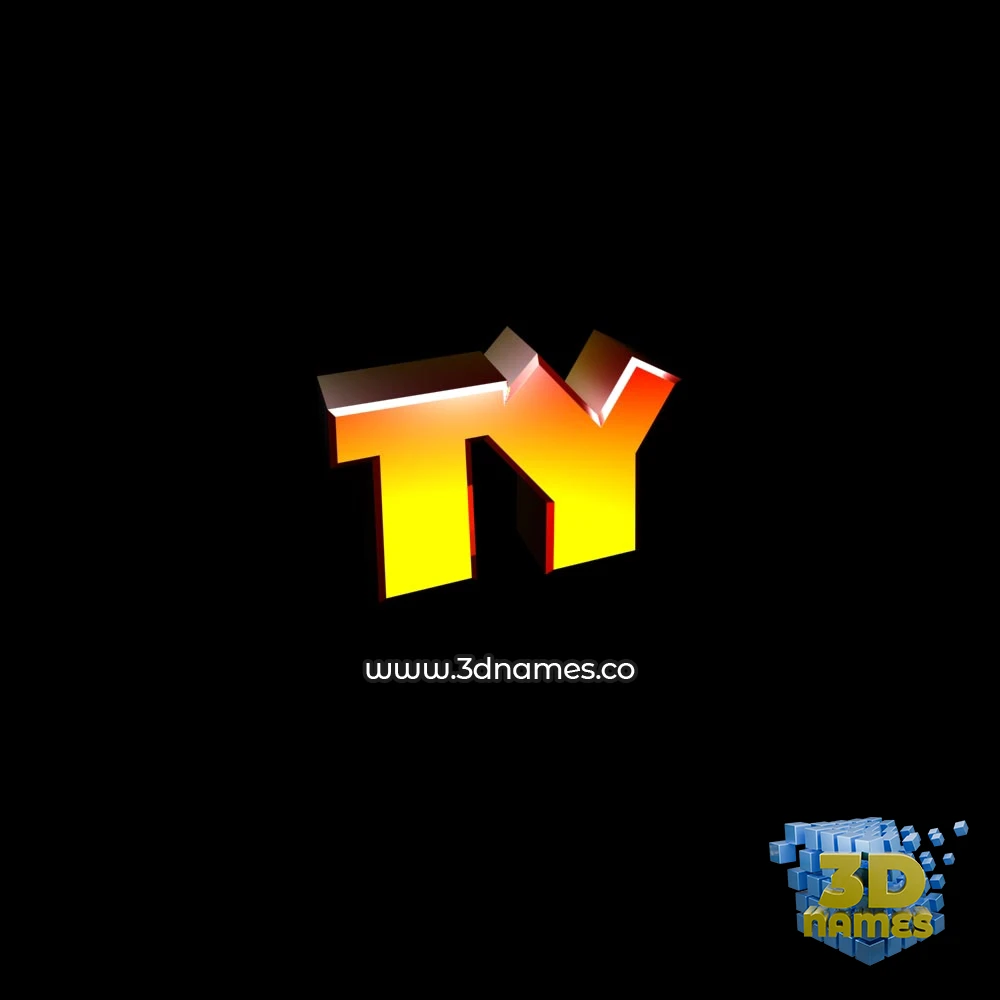 ty in Black Background style - 3D name wallpaper