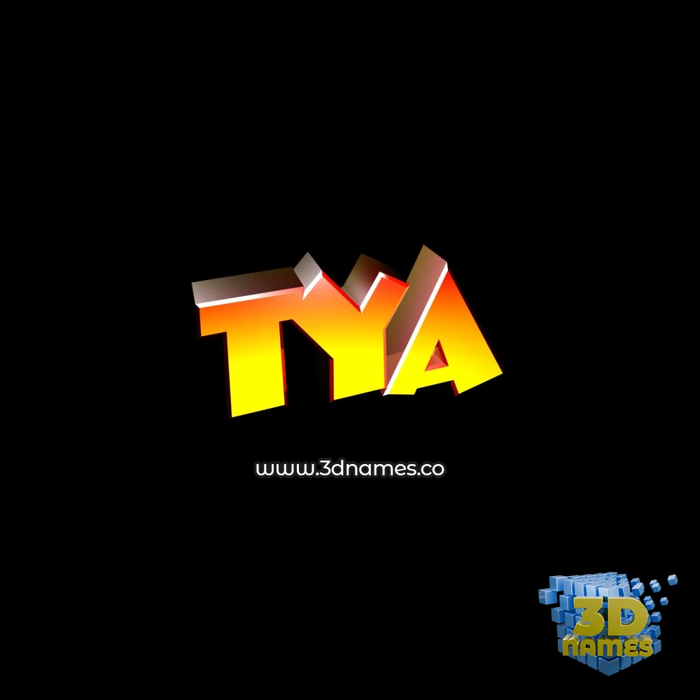 tya in Black Background style - 3D name wallpaper