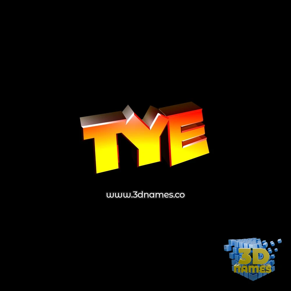 tye in Black Background style - 3D name wallpaper